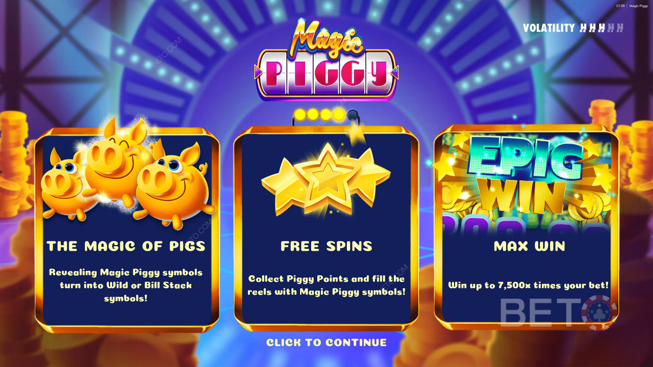 Τα χαρακτηριστικά μπόνους εξηγούνται στο Magic Piggy by Hacksaw Gaming