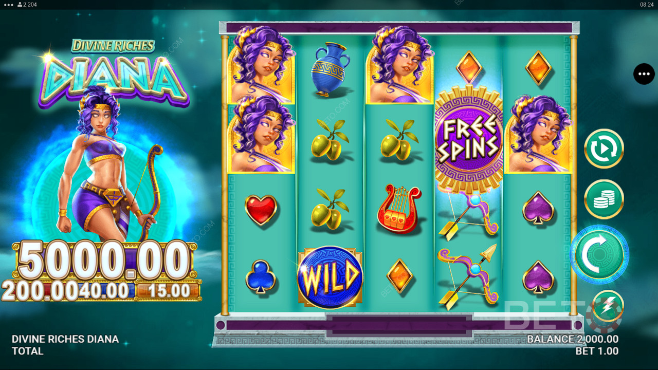 Divine Riches Diana Ανασκόπηση από BETO Slots