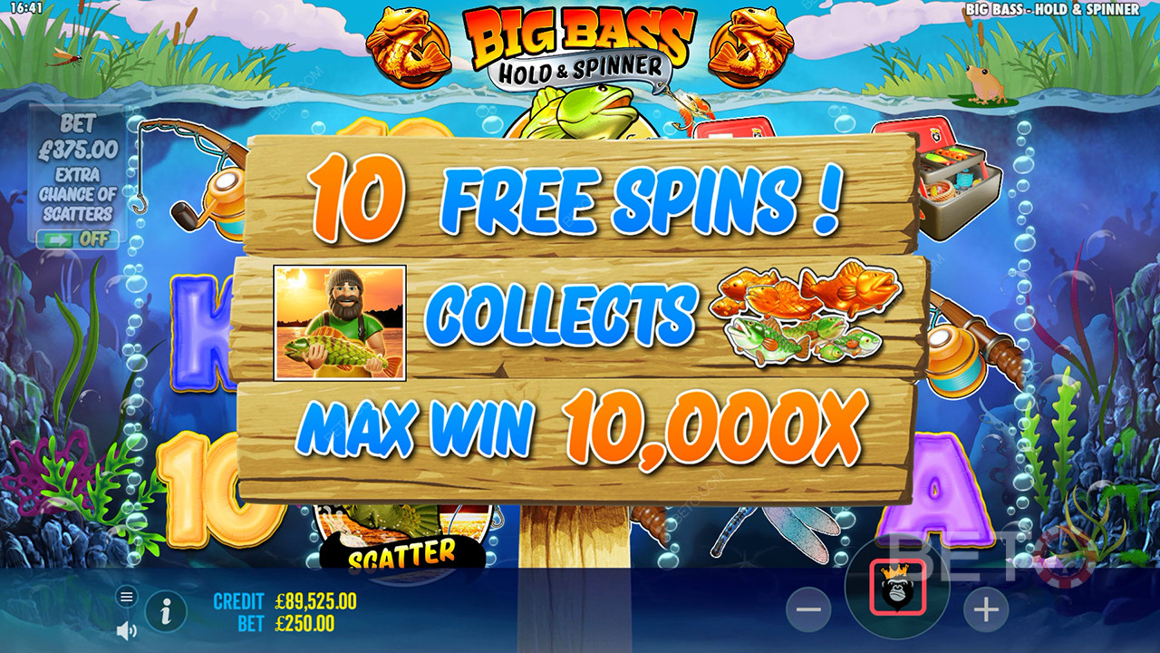 Κερδίστε 10.000 φορές το στοίχημά σας στο Big Bass Bonanza Hold and Spinner Video Slot!