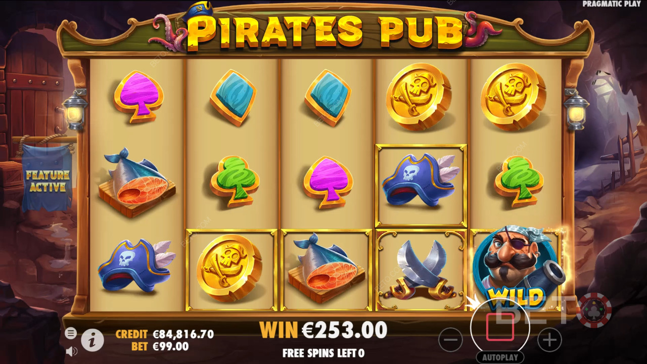 Τα χαρακτηριστικά μπόνους εξηγούνται στην Pirates Pub από τον Pragmatic Play
