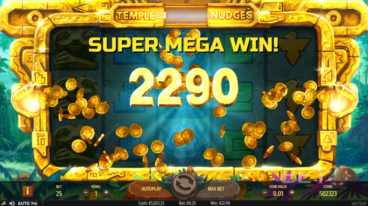 Super Mega Win στο Temple of Nudges