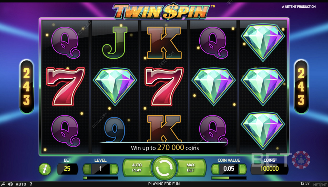 Σύμβολα υψηλότερης πληρωμής στο Twin Spin