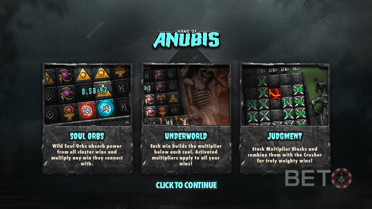 Απολαύστε 3 εξαιρετικά χαρακτηριστικά στον online κουλοχέρη Hand of Anubis