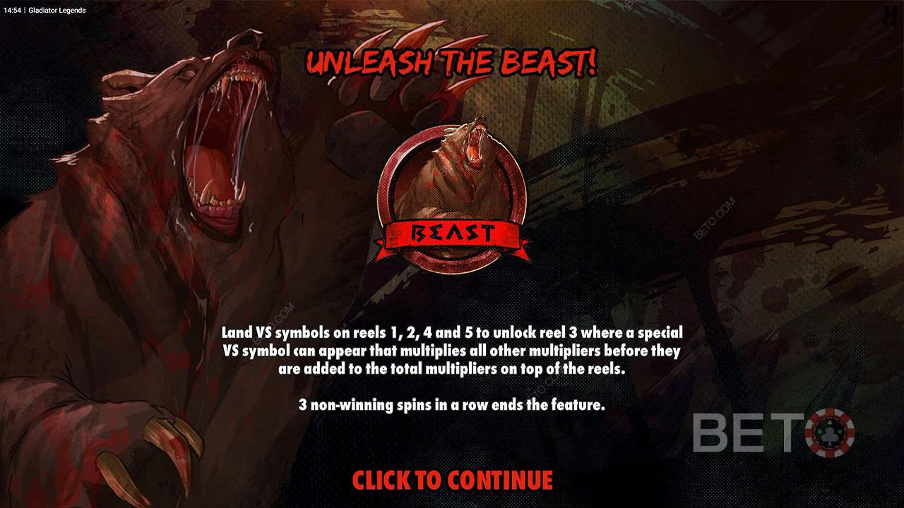 Κερδίστε πολλά κερδίζοντας πολλαπλασιαστές στο παιχνίδι μπόνους Unleash the Beast