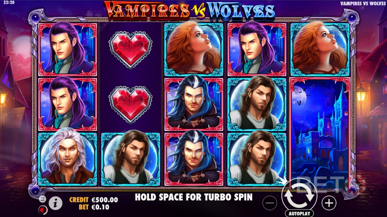 Διαφορετικά σύμβολα υψηλών πληρωμών στο Vampires vs Wolves