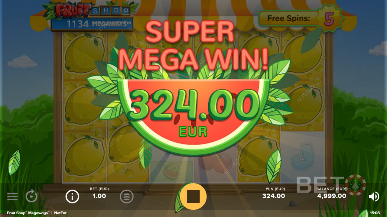 Κερδίζοντας το περιζήτητο Super Mega Win στο Fruit Shop Megaways