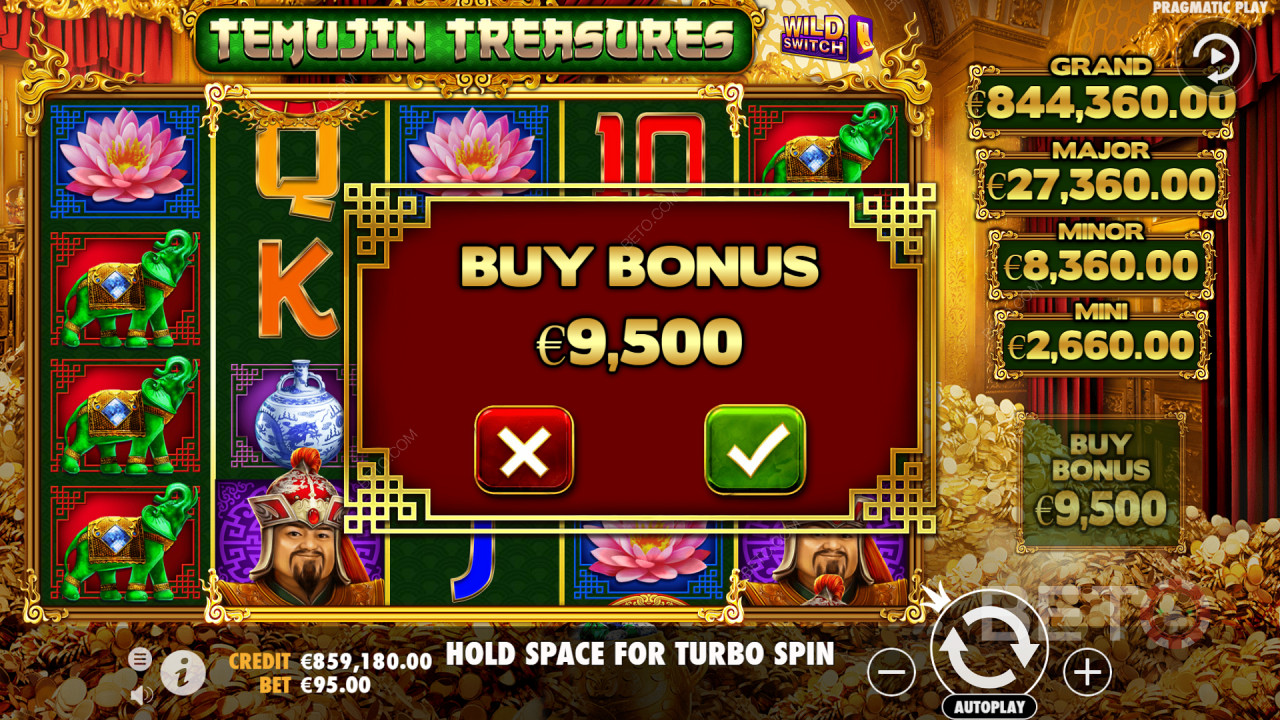 Τα χρηματικά έπαθλα μπορούν να σας δώσουν έως και 100x έως 5000x πληρωμές στο Temujin Treasures