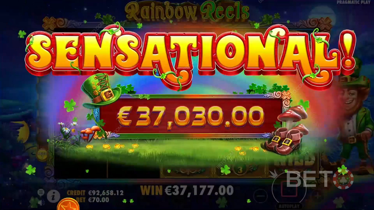 Κερδίστε 5.000 φορές το στοίχημά σας στον κουλοχέρη Rainbow Reels Online!
