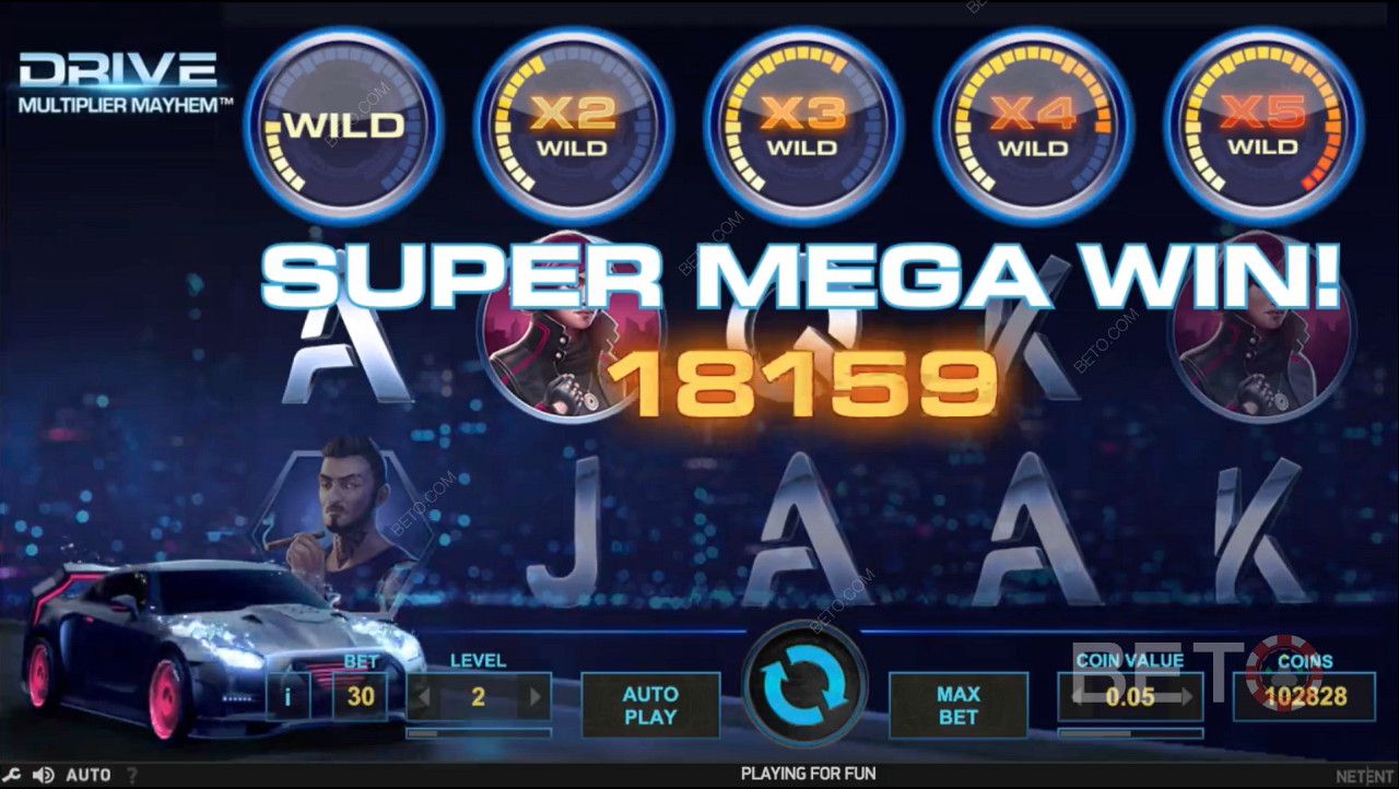 Οι λειτουργίες μπόνους όπως το Multiplier Wild σάς προσφέρουν την ευκαιρία να κερδίσετε το SUPER MEGA WIN