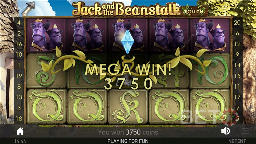 Κερδίζοντας μια επικερδή Mega Win στο Jack and the Beanstalk