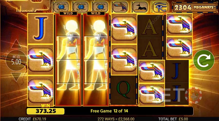Τα επώνυμα σύμβολα στο Eye of Horus Megaways μπορούν να σας προσφέρουν τεράστιες νίκες