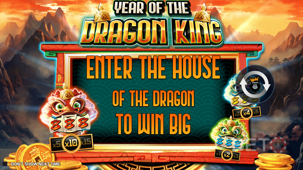 Απολαύστε έως και 5 μίνι κουλοχέρηδες στον κουλοχέρη Year of the Dragon King