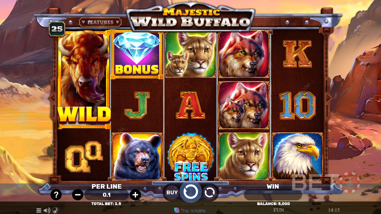 Majestic Wild Buffalo Ανασκόπηση από BETO Slots