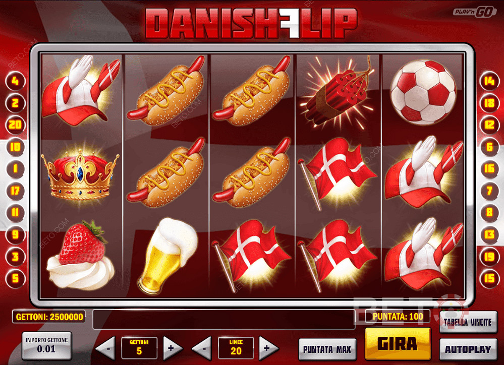 Αποκτήστε τα σωστά σύμβολα στη σειρά και κερδίστε μεγάλα κέρδη στο Danish Flip
