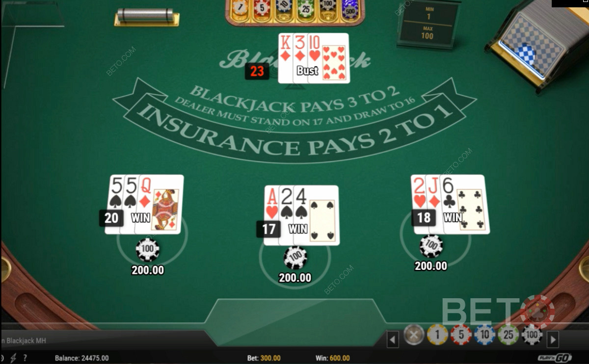 Παίξτε online παραλλαγή Blackjack European Blackjack δωρεάν στο BETO.