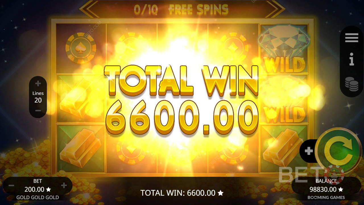 Κερδίστε 2.000 φορές το στοίχημά σας στο Gold Gold Gold Gold Online Slot!