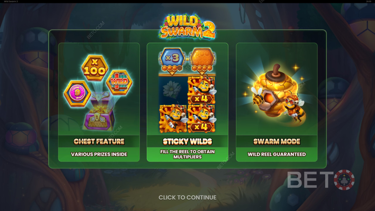 Χαρακτηριστικά μπόνους που εξηγούνται στο Wild Swarm 2 από Push Gaming