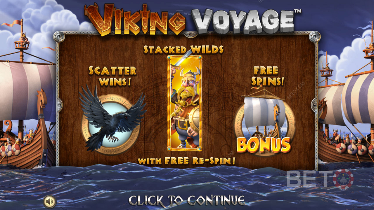 Απολαύστε πολλές ισχυρές δυνατότητες μπόνους και δωρεάν περιστροφές στον κουλοχέρη Viking Voyage