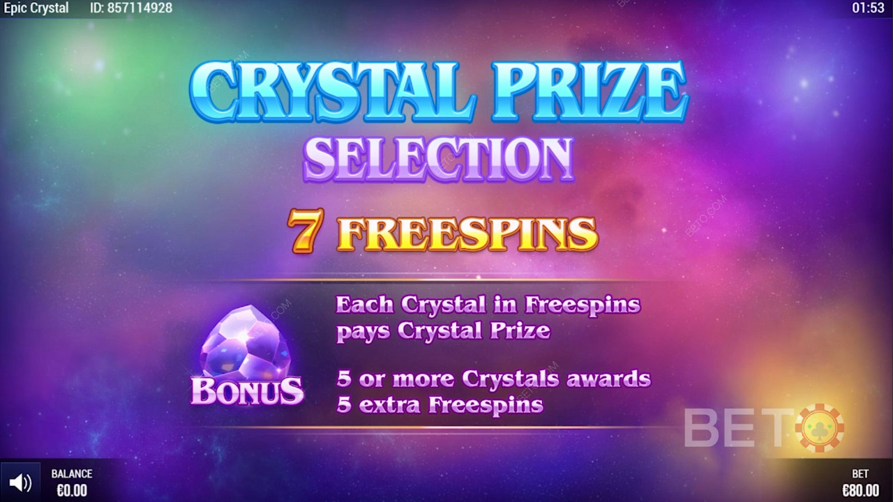 Ειδικές δωρεάν περιστροφές του Epic Crystal