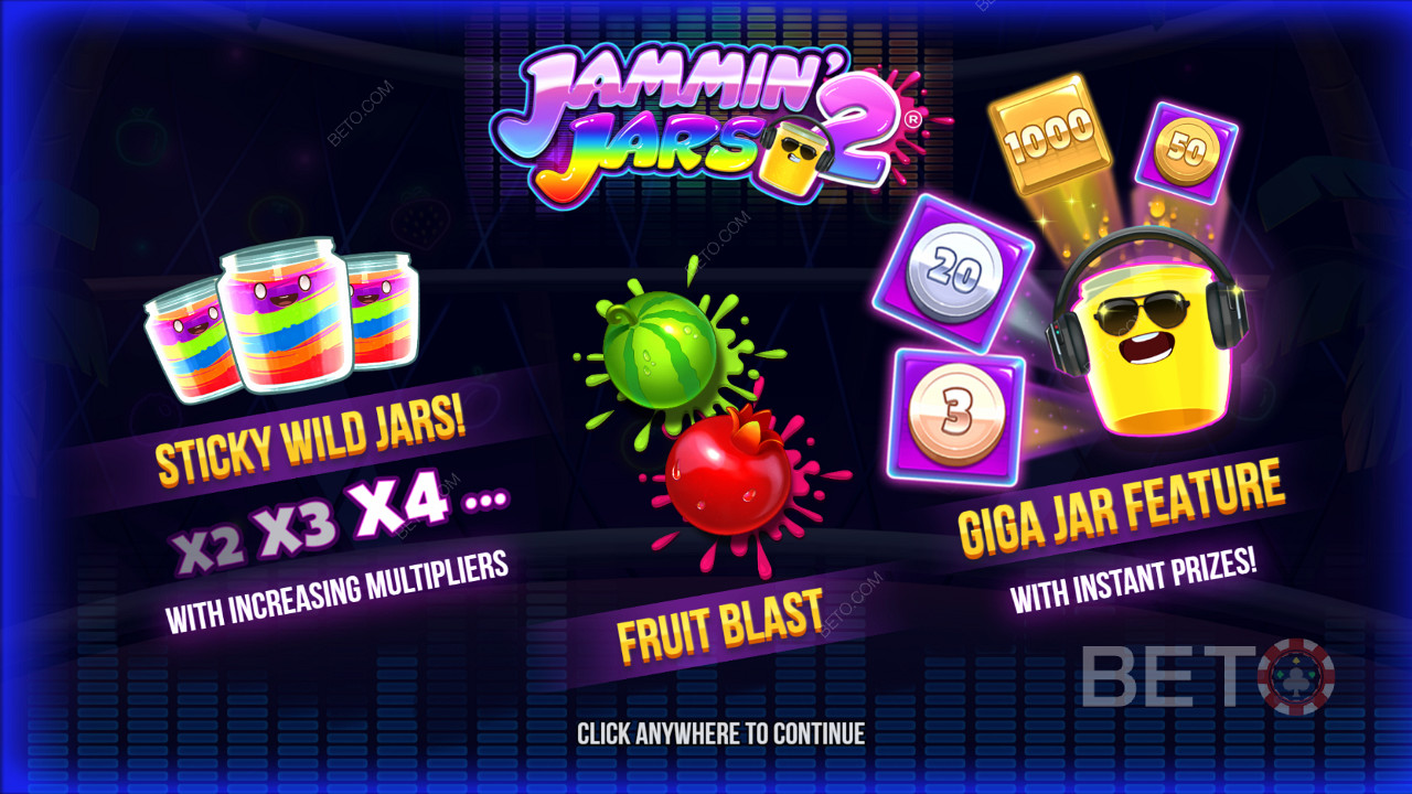 Απολαύστε sticky Wilds, λειτουργία Fruit Blast και Giga Jar Spins στην υποδοχή Jammin Jars 2