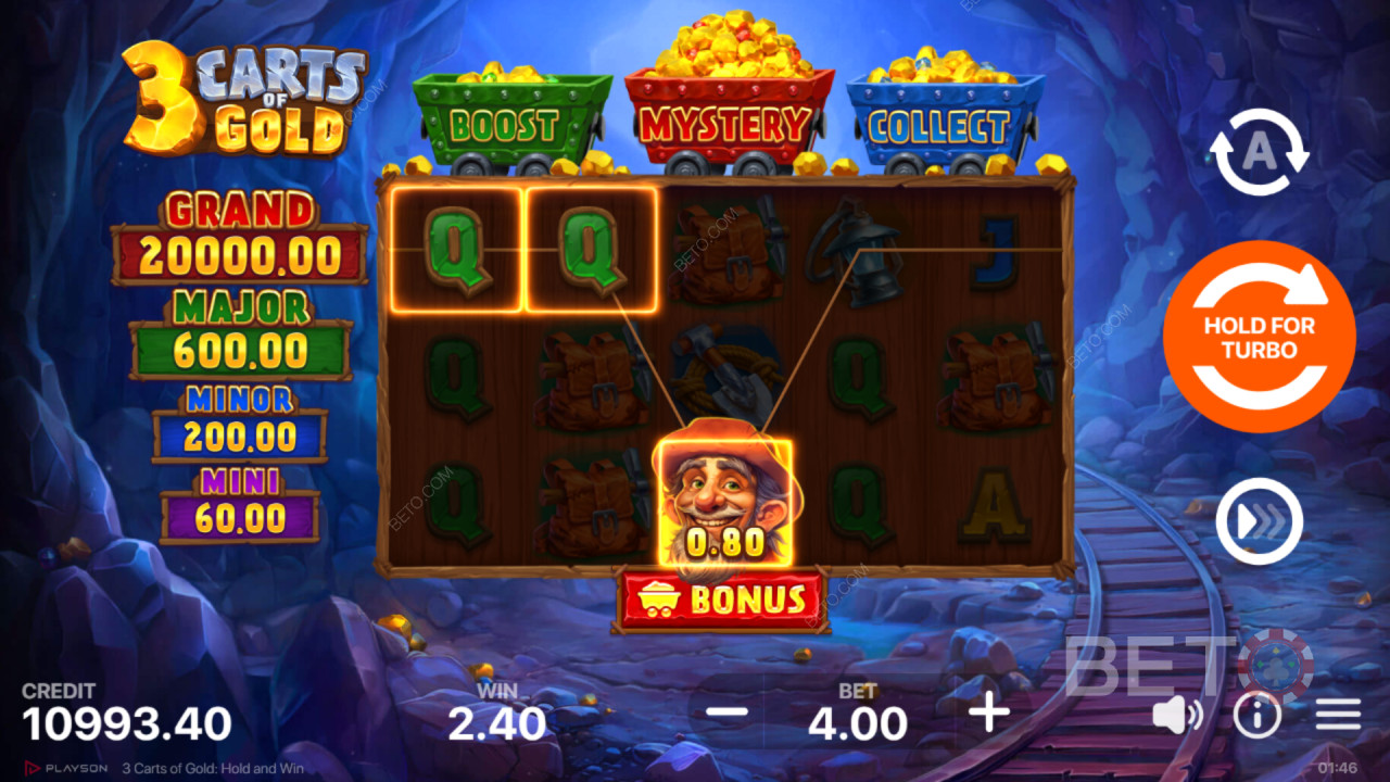 Ετυμηγορία για το 3 Carts of Gold: Hold and Win Slot Online