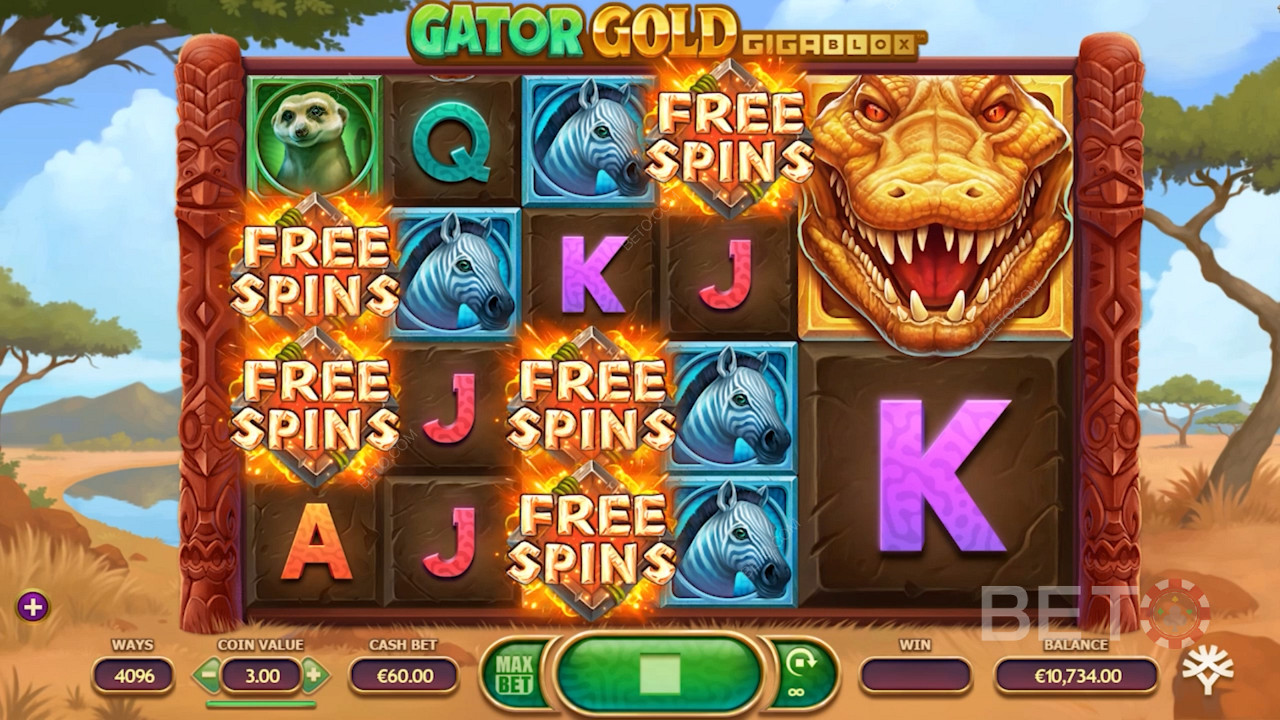 Gator Gold Gigablox - Γνωρίστε τον εντυπωσιακό Golden Gator Alligator με κέρδη έως και x20.000!