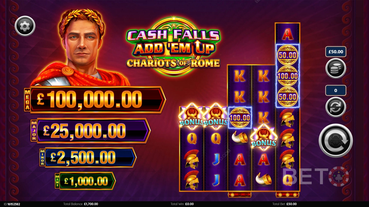 Cash Falls: Add 'Em Up Chariots of Rome Δωρεάν Παιχνίδι