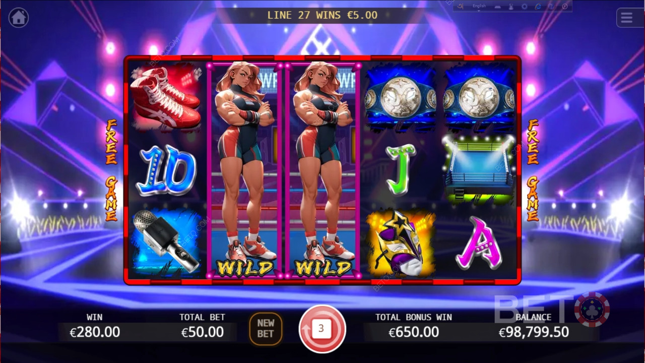 Wrestling Queen Ανασκόπηση από BETO Slots