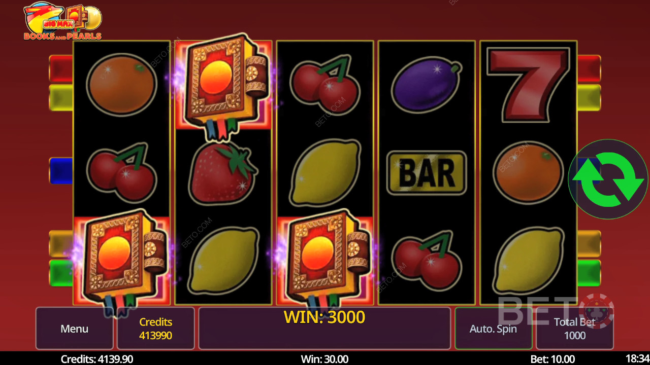 Big Max Βιβλία και μαργαριτάρια κριτική από BETO Slots