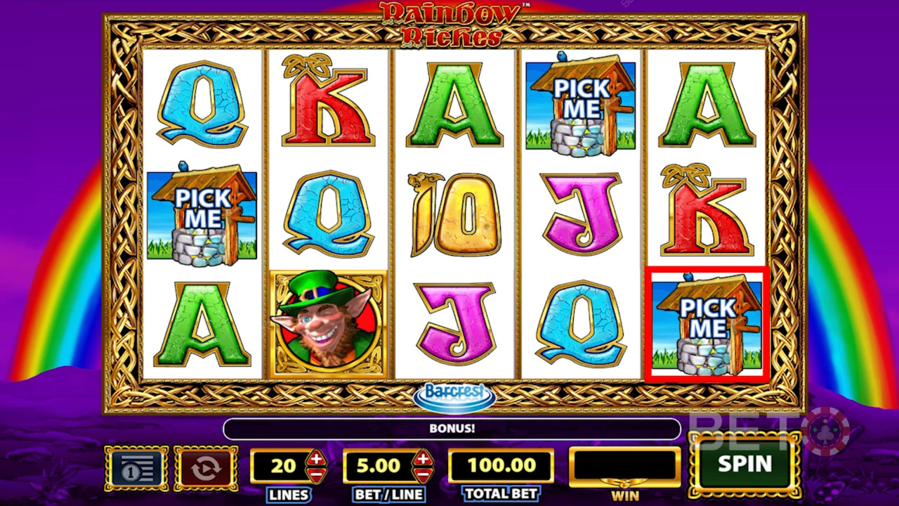 Τα σύμβολα στον κουλοχέρη Rainbow Riches.
