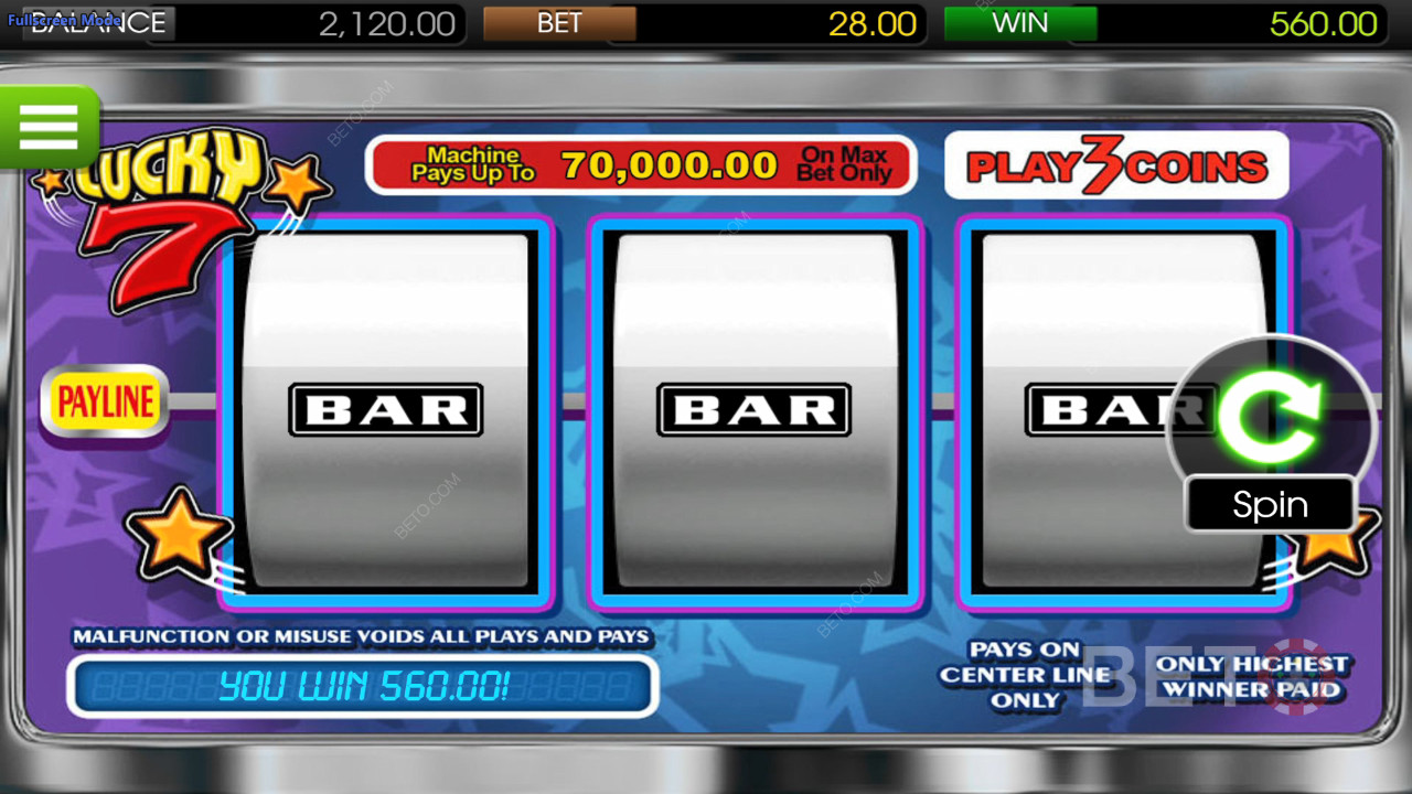 Lucky 7 Betsoft Ανασκόπηση από BETO Slots