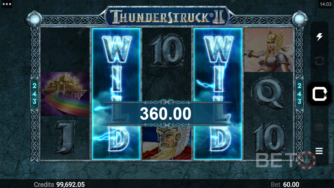 Κερδίζοντας ένα καλό έπαθλο στην υποδοχή Thunderstruck II