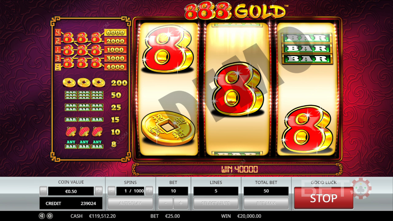 Ανασκόπηση 888 Gold από την BETO Slots