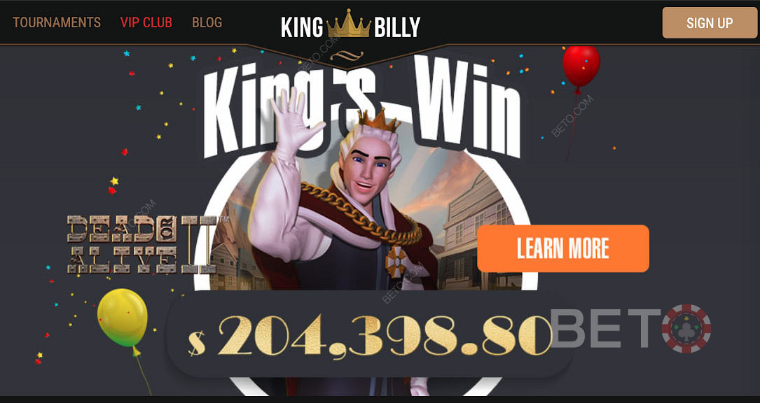 Αποκτήστε τεράστιες νίκες παίζοντας δημοφιλείς κουλοχέρηδες στο King Billy Casino