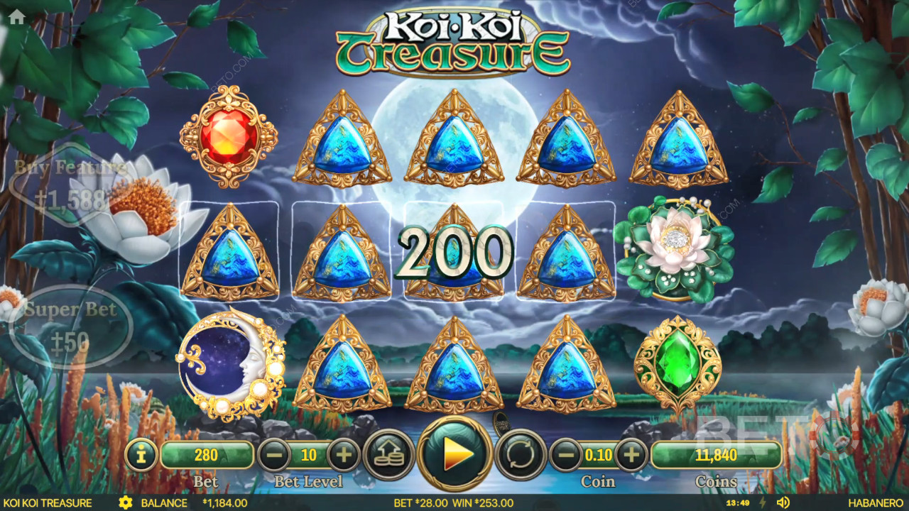 Τα χαρακτηριστικά μπόνους εξηγούνται στο Koi Koi Treasure από τον Habanero