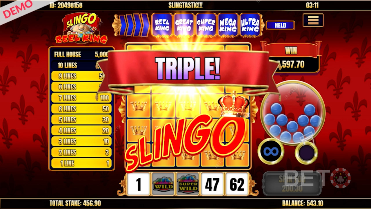 Triple Slingo στην υποδοχή Slingo Reel King
