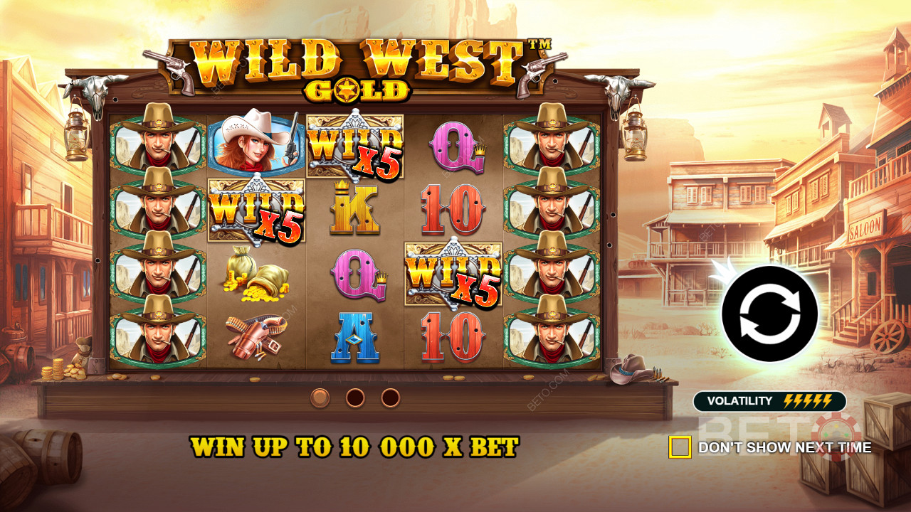 Τα σύμβολα ανταμοιβής Wild βοηθούν στην προσγείωση μιας πληρωμής σε Wild West Gold