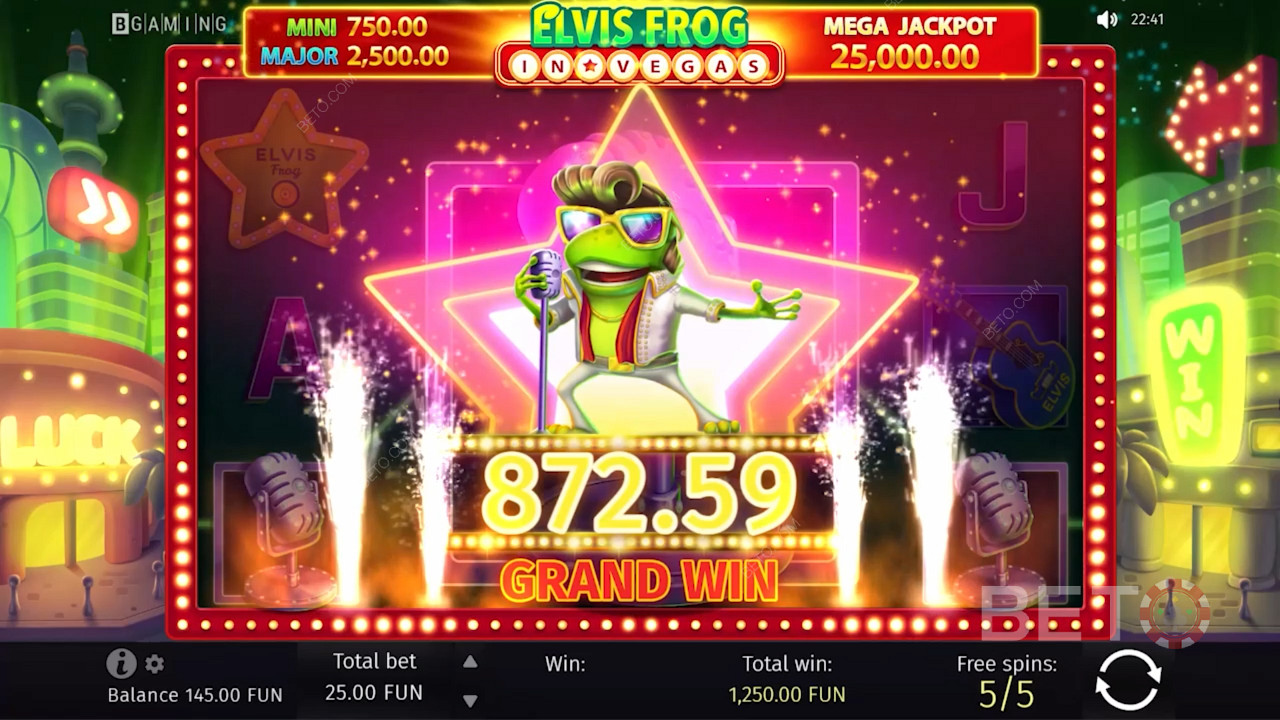 Κερδίστε μερικά μεγάλα ποσά στο Elvis Frog in Vegas