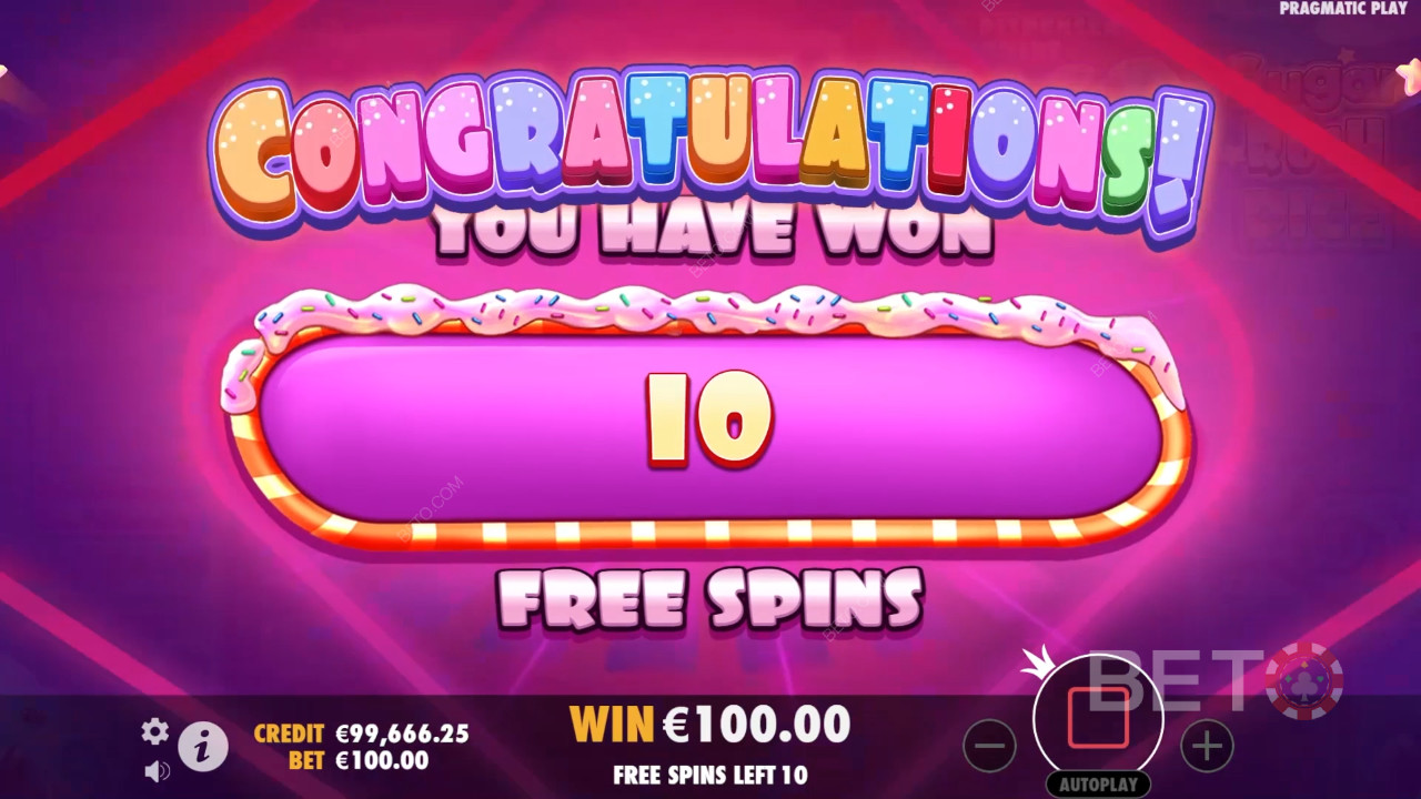 Τα χαρακτηριστικά μπόνους εξηγούνται στο Sugar Rush Dice από το Pragmatic Play