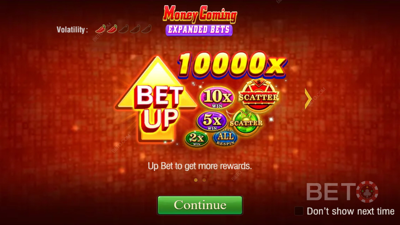 Κερδίστε 10.000 φορές το στοίχημά σας στο Money Coming Expanded Bets Video Slot!