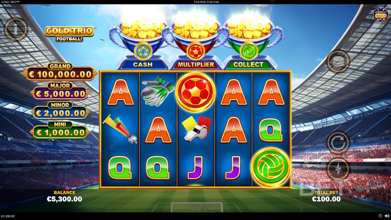 Χρυσό τρίο: Ποδόσφαιρο! Ανασκόπηση από BETO Slots
