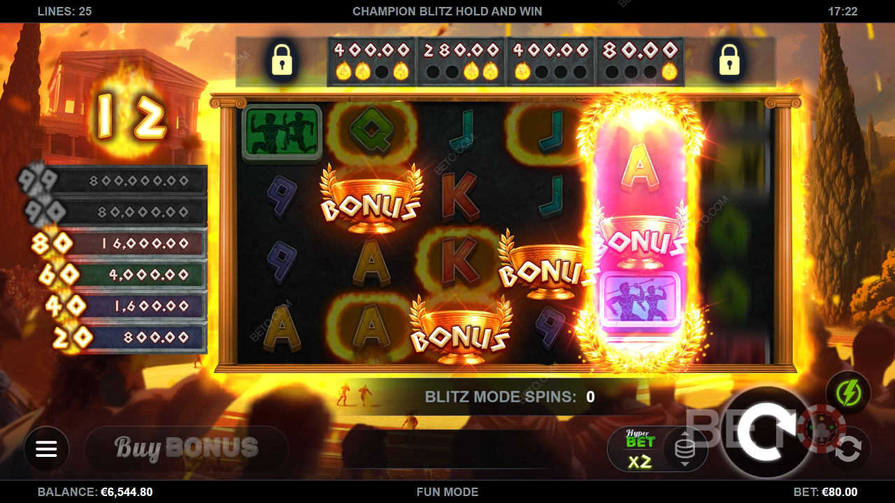 Champion Blitz Hold and Win Ανασκόπηση από BETO Slots