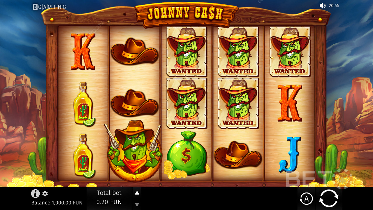 Το κλασικό πλέγμα παιχνιδιών του Johnny Cash με 5 τροχούς και 3 σειρές