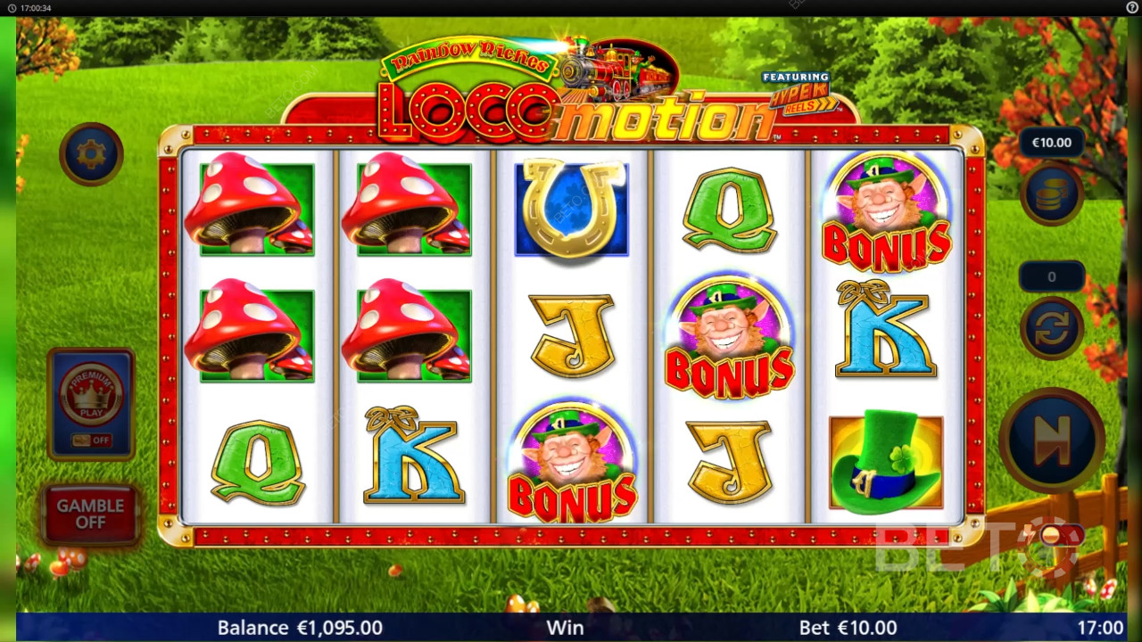 Τα χαρακτηριστικά μπόνους εξηγούνται στο Rainbow Riches Locomotion by Light and Wonder