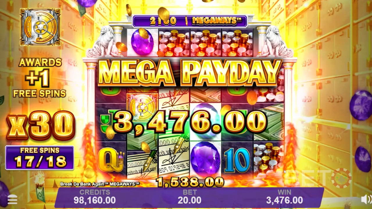 Το πολύ γενναιόδωρο Mega Payday στο Break Da Bank Again Megaways