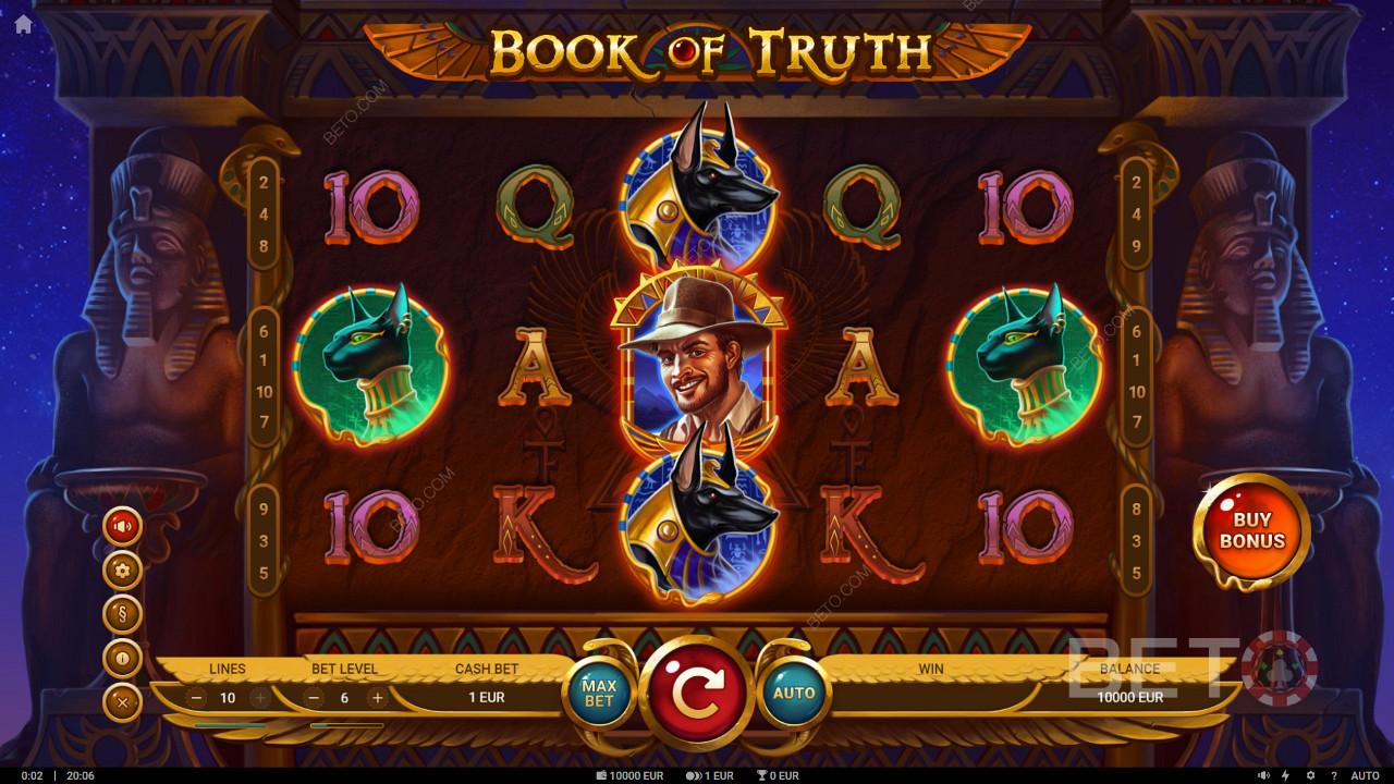 Book of Truth βιντεοκουλοχέρης με δύο τύπους δωρεάν περιστροφών με σύμβολα επέκτασης