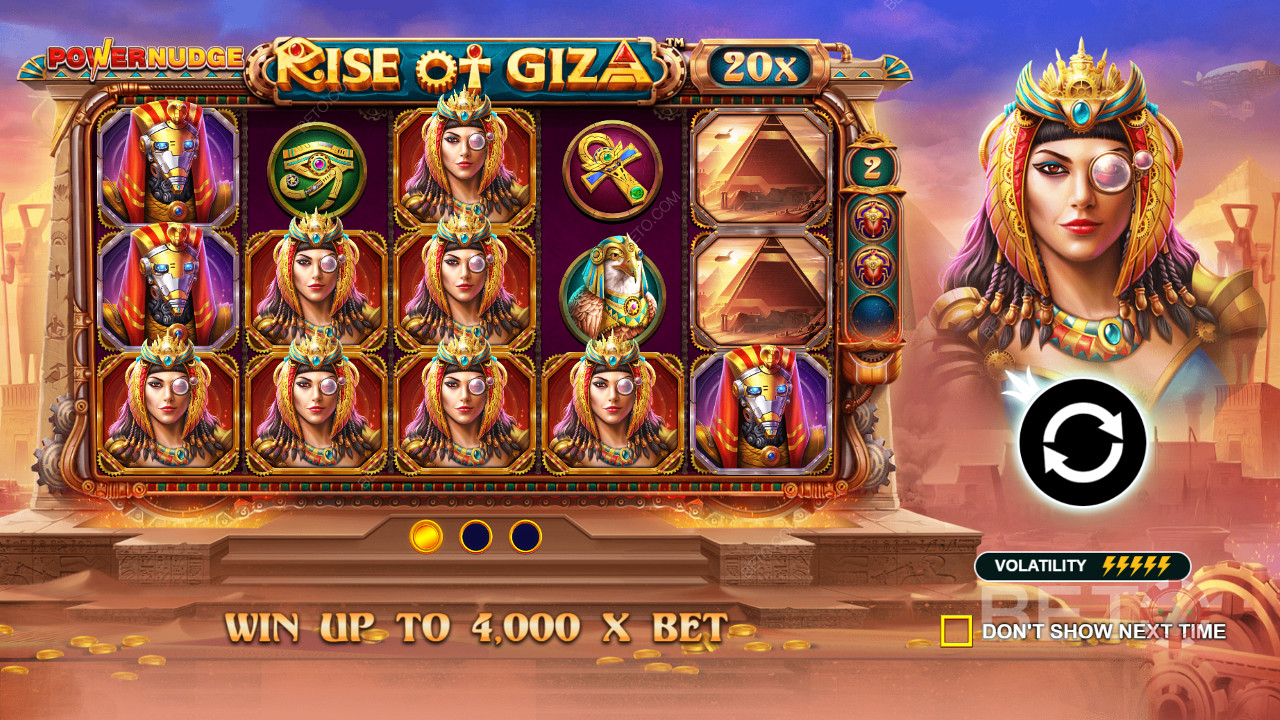 Κερδίστε έως και 4.000 φορές το στοίχημά σας στον διαδικτυακό κουλοχέρη Rise of Giza PowerNudge