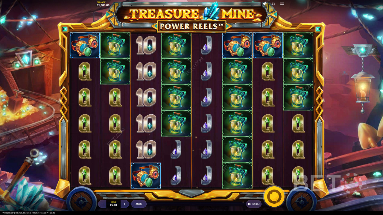 Απολαύστε ένα υπέροχο θέμα και γραφικά στον διαδικτυακό κουλοχέρη Treasure Mine Power Reels