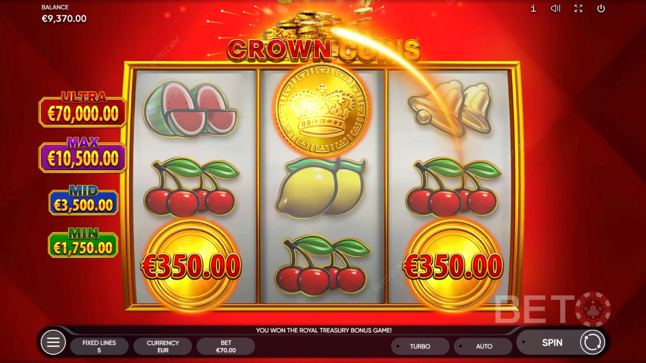 Ανασκόπηση νομισμάτων Crown από BETO Slots