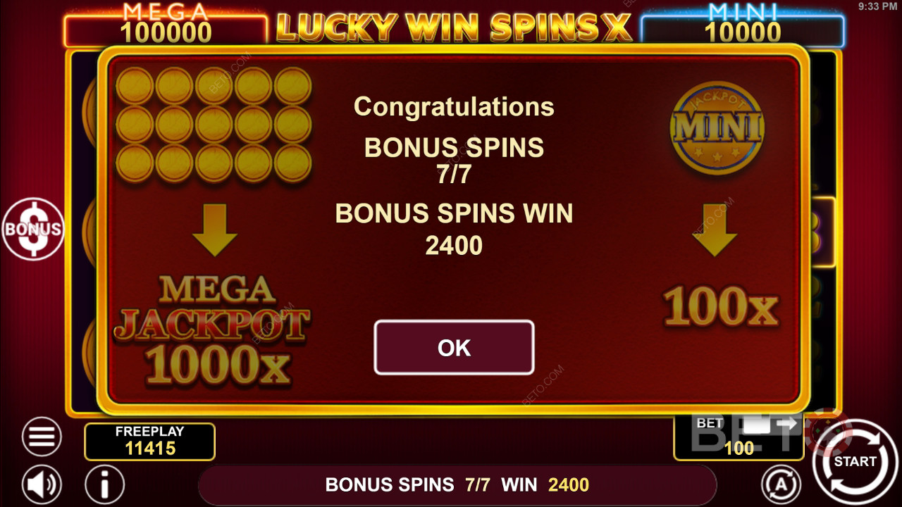Χαρακτηριστικά μπόνους που εξηγούνται στο Lucky Win Spins X από 1spin4win